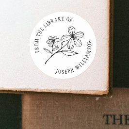Creëer Uw eigen Schattigee Bloemen Uit de Biblioth Ronde Sticker
