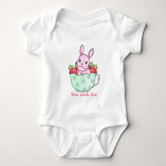 Creëer Uw eigen Schattigee Bunny Tea Cup & Aardbei Romper (Voorkant)