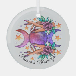 Creëer Uw Eigen Schattigee Drievoudige Maan Godin  Glas Ornament