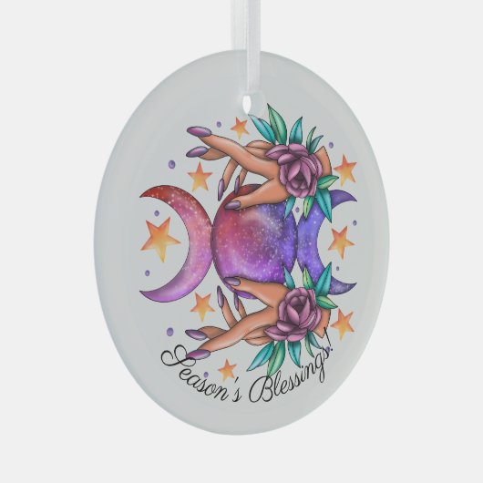 Creëer Uw Eigen Schattigee Drievoudige Maan Godin  Glas Ornament (Voorkant Rechts)