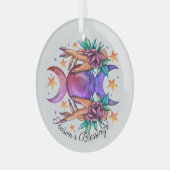 Creëer Uw Eigen Schattigee Drievoudige Maan Godin  Glas Ornament (Voorkant links)