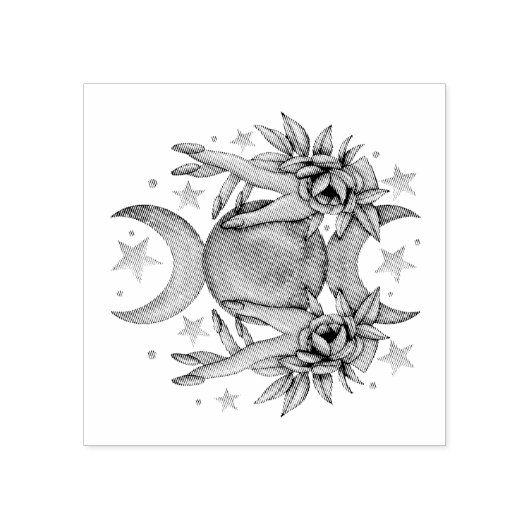 Creëer Uw Eigen Schattigee Drievoudige Maan Godin Rubberstempel (Afrduk)