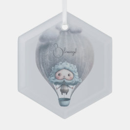 Creëer Uw eigen Schattigee Gekke heteluchtballonri Glas Ornament