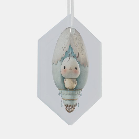 Creëer Uw eigen Schattigee Hete Luchtballon Vogelt Glas Ornament (Voorkant Rechts)