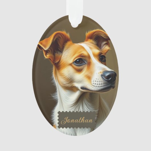 Creëer uw eigen Schattigee hond sjabloon Moderne s Ornament (voorkant)