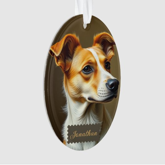 Creëer uw eigen Schattigee hond sjabloon Moderne s Ornament (voorkant)