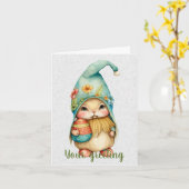 Creëer Uw Eigen Schattigee Lentekabouter & Egg Kaart (Gele Bloem)