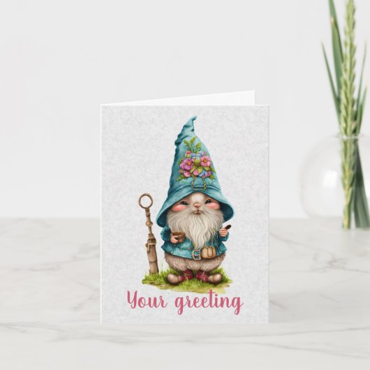 Creëer Uw eigen Schattigee lentekabouter Kaart (Voorkant)