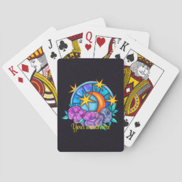 Creëer Uw eigen Schattigee Maan, Sterren & Rozen Pokerkaarten