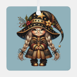 Creëer uw eigen Schattigee magische kerstgnoom Metalen Ornament