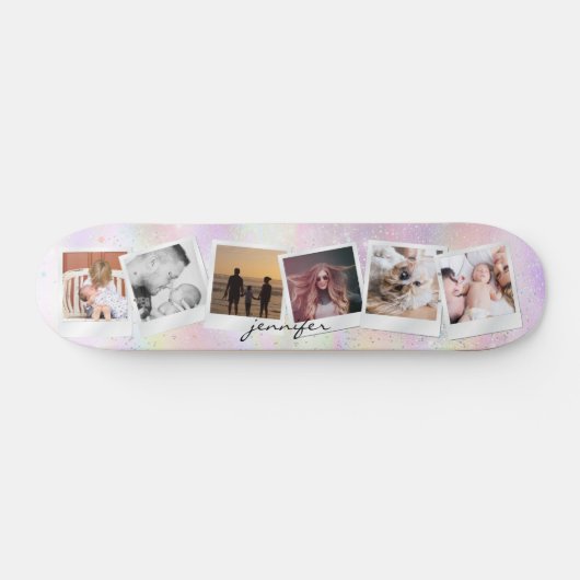 Creëer Uw eigen Schattigee Meisje Regenboog Glitte Persoonlijk Skateboard (Horizontaal)