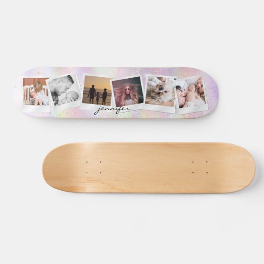 Creëer Uw eigen Schattigee Meisje Regenboog Glitte Persoonlijk Skateboard (Horizontaal)