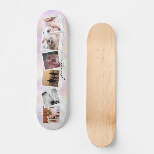 Creëer Uw eigen Schattigee Meisje Regenboog Glitte Persoonlijk Skateboard (Voorkant)