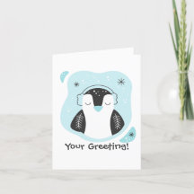 Creëer Uw eigen Schattigee Pinguïn Blue Christmas