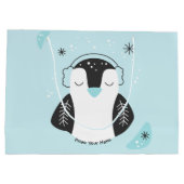 Creëer Uw eigen Schattigee Pinguïn Blue Christmas Groot Cadeauzakje (Achterkant)