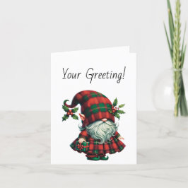 Creëer Uw eigen Schotse Christmas Plaid Gnome Feestdagen Kaart