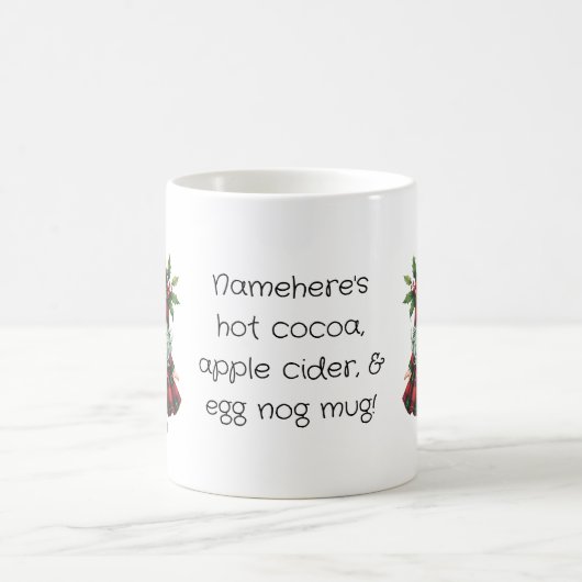 Creëer Uw eigen Schotse Christmas Plaid Gnome Magische Mok (Center)