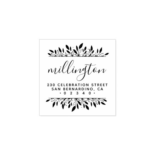 Creëer Uw eigen script familienaam retouradres Rubberstempel (Afrduk)