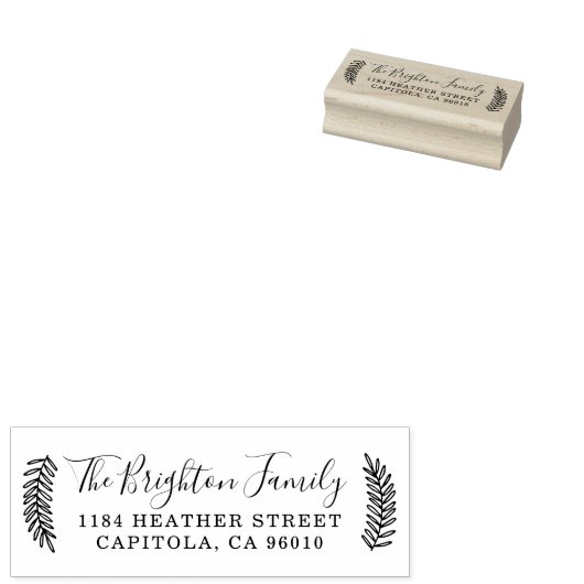 Creëer Uw eigen script familienaam retouradres Rubberstempel (Gestempeld)