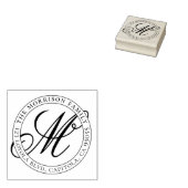 Creëer Uw Eigen Script Monogram Familie Adres Rubberstempel (Gestempeld)