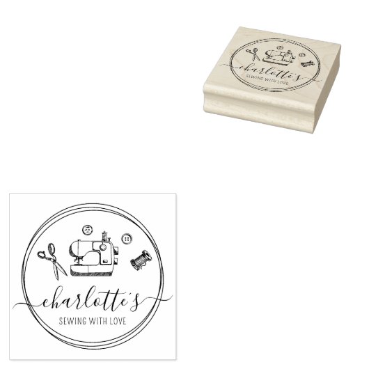 Creëer uw eigen script naaien rubberstempel (Gestempeld)