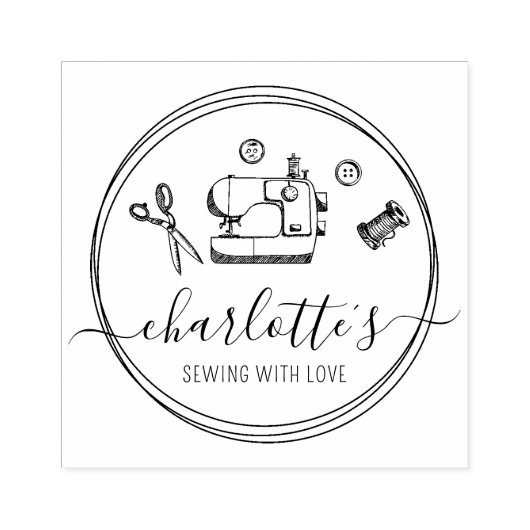 Creëer uw eigen script naaien rubberstempel (Afrduk)