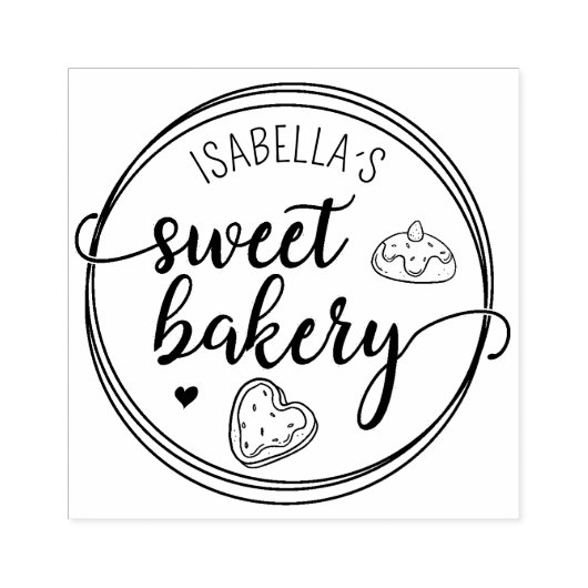 Creëer uw eigen script Sweet Bakery Rubberstempel (Afrduk)