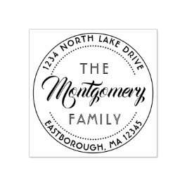 Creëer Uw eigen scriptadres voor naam van de famil Rubberstempel