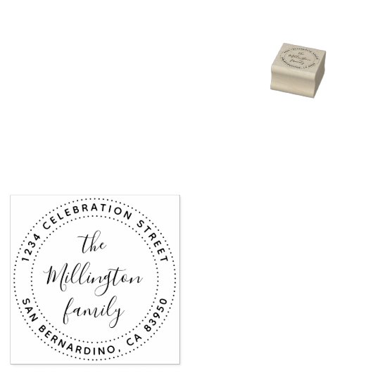 Creëer Uw eigen scriptadres voor naam van de famil Rubberstempel (Gestempeld)