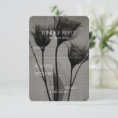 Creëer uw eigen sepia  röntgenbloemen RSVP kaartje (Staand voorkant)