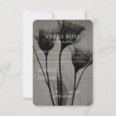 Creëer uw eigen sepia  röntgenbloemen RSVP kaartje (Voorkant)