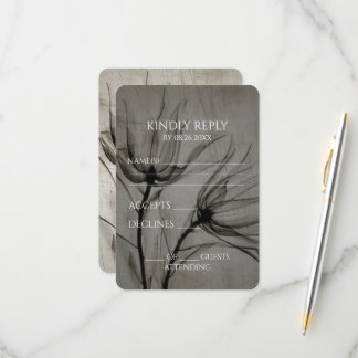 Creëer Uw Eigen Sepia X-Ray  Bloemen RSVP Kaartje