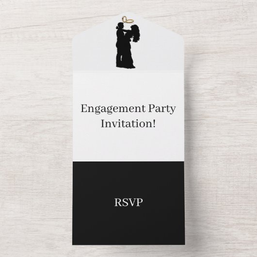 Creëer Uw eigen servicepartij RSVP Black All In One Uitnodiging (Binnen)