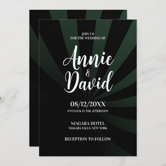 Creëer uw eigen Shadow Stripes bruiloft Kaart (Voorkant / Achterkant)