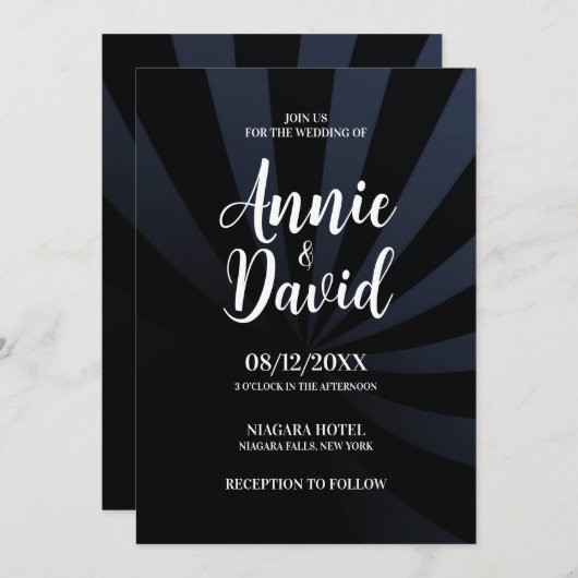 Creëer uw eigen Shadow Stripes bruiloft Kaart (Voorkant / Achterkant)