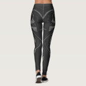 Creëer Uw eigen Silver Black Home Party Lounging Leggings (Achterkant)