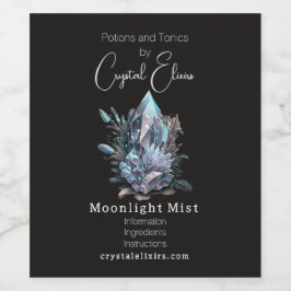 Creëer Uw eigen Silver Crystals apotheeklabel Wijn Etiket