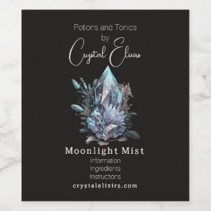 Creëer Uw eigen Silver Crystals apotheeklabel Wijn Etiket