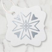 Creëer Uw eigen Silver Foil Snowflake Cross Bedankjes Labels (Voorkant)