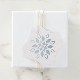 Creëer uw eigen Silver Foil Snowflake Petals Bedankjes Labels