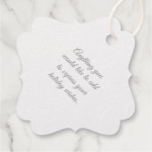 Creëer uw eigen Silver Foil Snowflake Petals Bedankjes Labels (Achterkant)