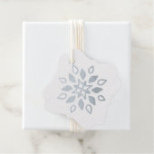 Creëer uw eigen Silver Foil Snowflake Petals Bedankjes Labels (Met doos)