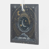 Creëer Uw eigen Silver & Gold Celestial Lunar Glas Ornament (Voorkant links)