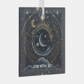 Creëer Uw eigen Silver & Gold Celestial Lunar Glas Ornament (Voorkant Rechts)
