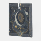 Creëer Uw eigen Silver & Gold Celestial Lunar Glas Ornament (Voorkant links)