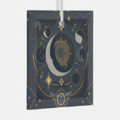Creëer Uw eigen Silver & Gold Celestial Lunar Glas Ornament (Voorkant Rechts)
