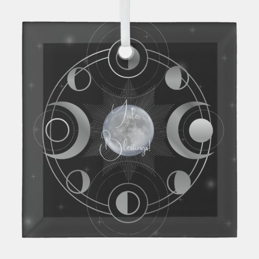 Creëer Uw eigen Silver Triple Moon Phases Tarot Glas Ornament (Voorkant)