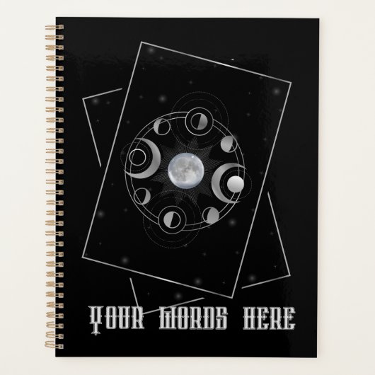 Creëer Uw eigen Silver Triple Moon Phases Tarot Planner (Voorkant)