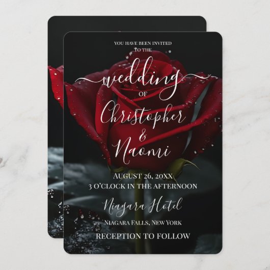 Creëer uw eigen single Red Rose close-up Kaart (Voorkant / Achterkant)