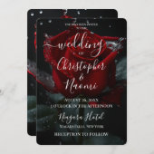 Creëer Uw Eigen Single Red Rose & Water Closeup Kaart (Voorkant / Achterkant)